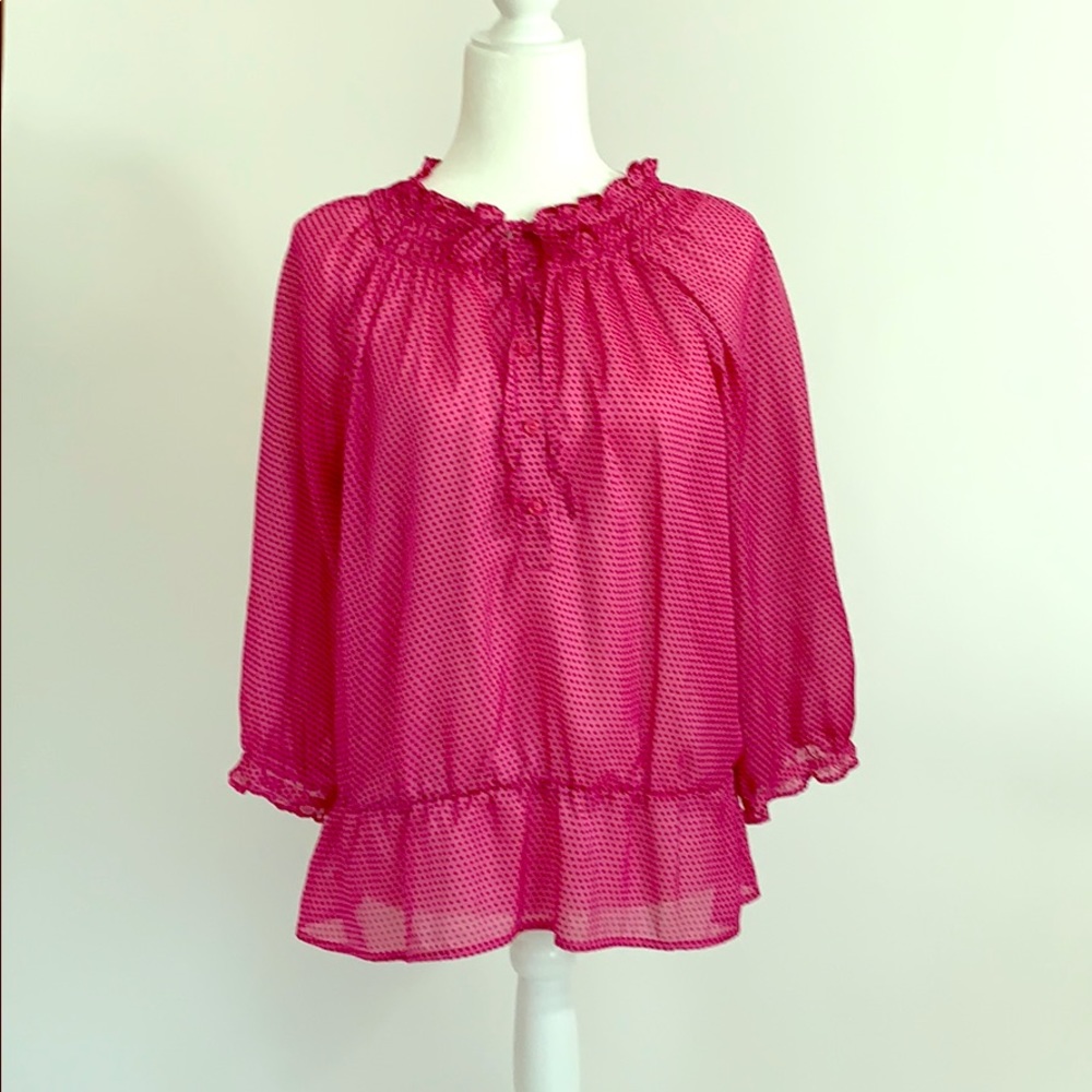 Ann Taylor LOFT Pink Blouse L Petites